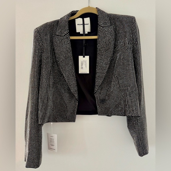 NWT NIB Roland Mouret Diamante Embellished Cropped Jacket - Size 10 / UK 14 - Picture 4 of 14